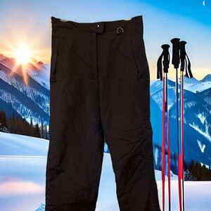 O-Zone Womens Black Full Zippered Leg Ski Pants Size Small